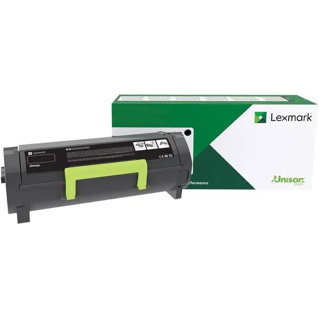 Black Lexmark toner cartridge in retail box
