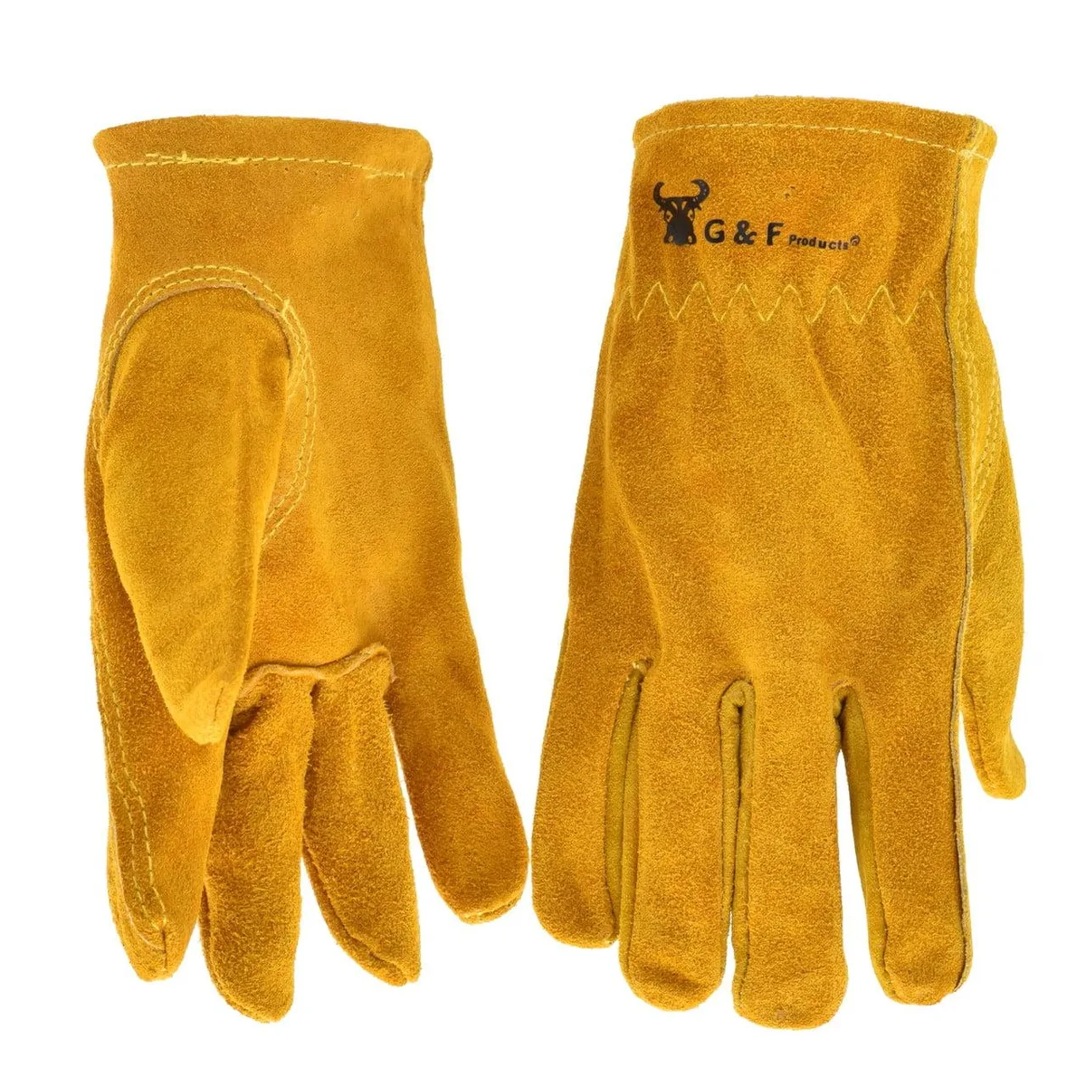 G &amp; F Products G &amp; F Products Kids Work Gloves Keystone Thumb Size 7-9 Years Yellow Pack 1 — product photo