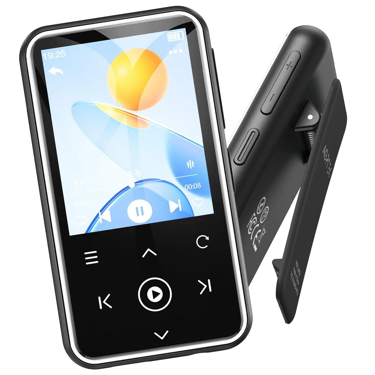 AGPTEK M2 64GB MP3 Player 1.8" Bluetooth 5.3 White — product photo
