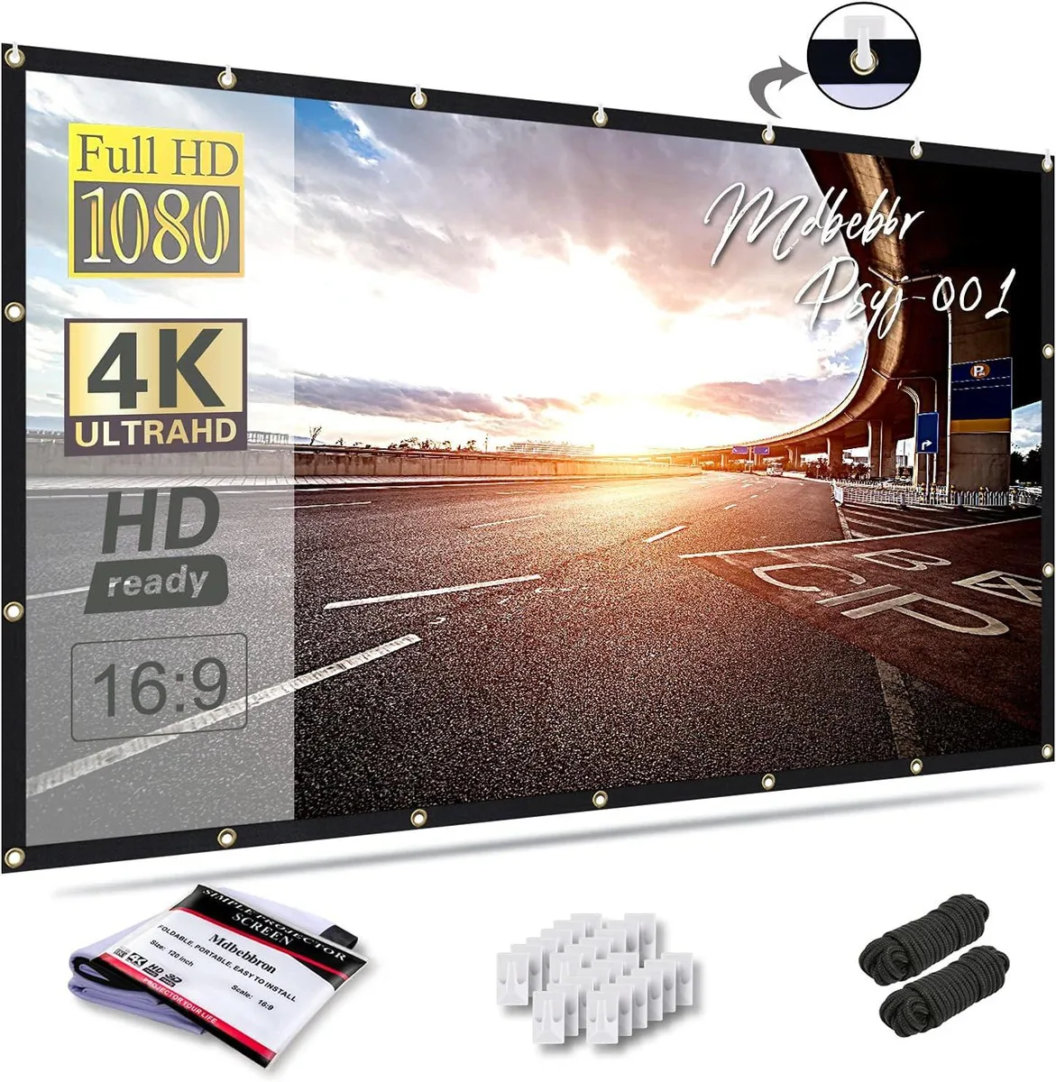PISKEKAT PISKEKAT 120 inch 16:9 Foldable Projection Screen Anti-Crease Portable office equipment — product photo