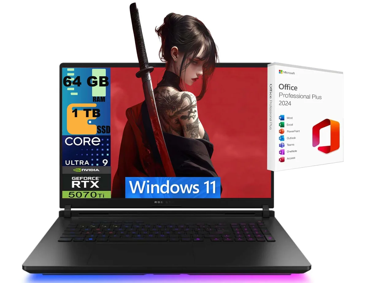 ASUS ASUS ROG Strix Scar 18 gaming laptop 18" 240Hz Ultra 9 275HX RTX 5070 Ti 64GB 1TB — product photo