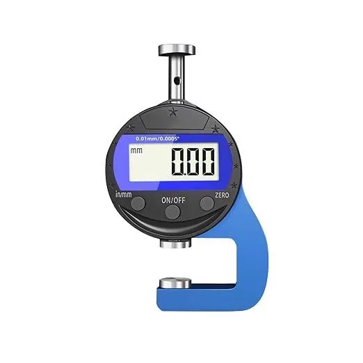 Hand-held digital thickness gauge, aluminium body, LCD readout