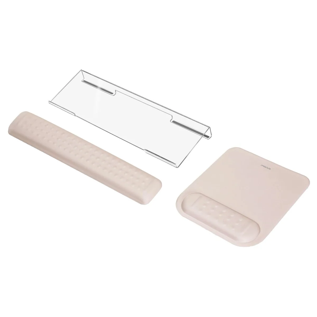  MOSISO Keyboard Stand Wrist Rest Mouse Pad Set Apricot — product photo