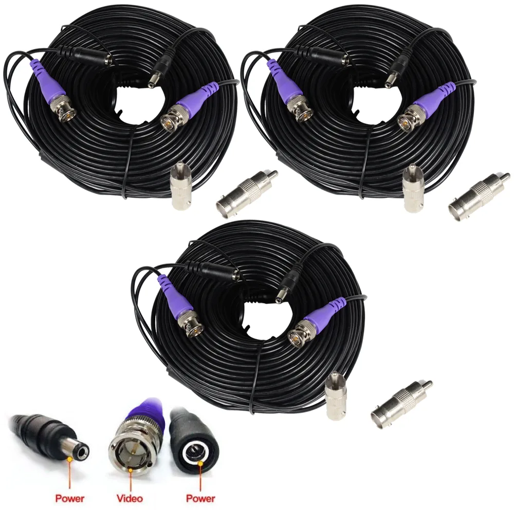 VideoSecu VideoSecu CBHD1503 3×150ft Video Power Cable BNC 2.1mm — product photo