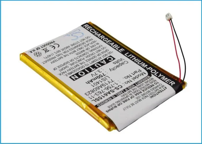 Rectangular replacement battery with silver label and connector cable