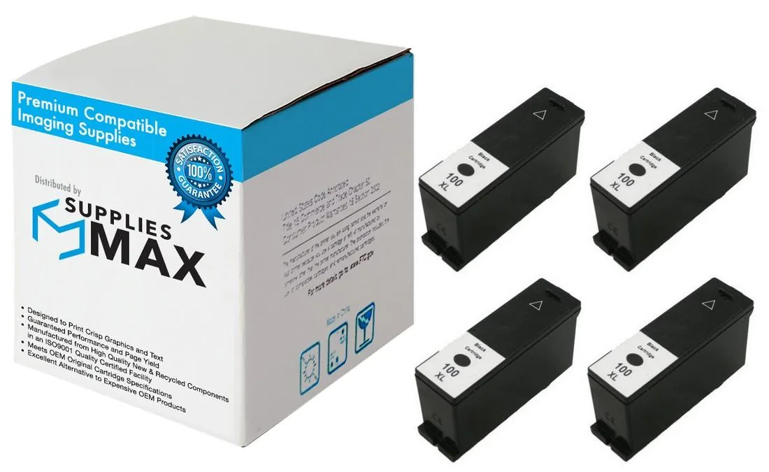 SuppliesMax SuppliesMax 14N1187_2PK Black High Yield Inkjet 4 Pack 510 Pages — product photo
