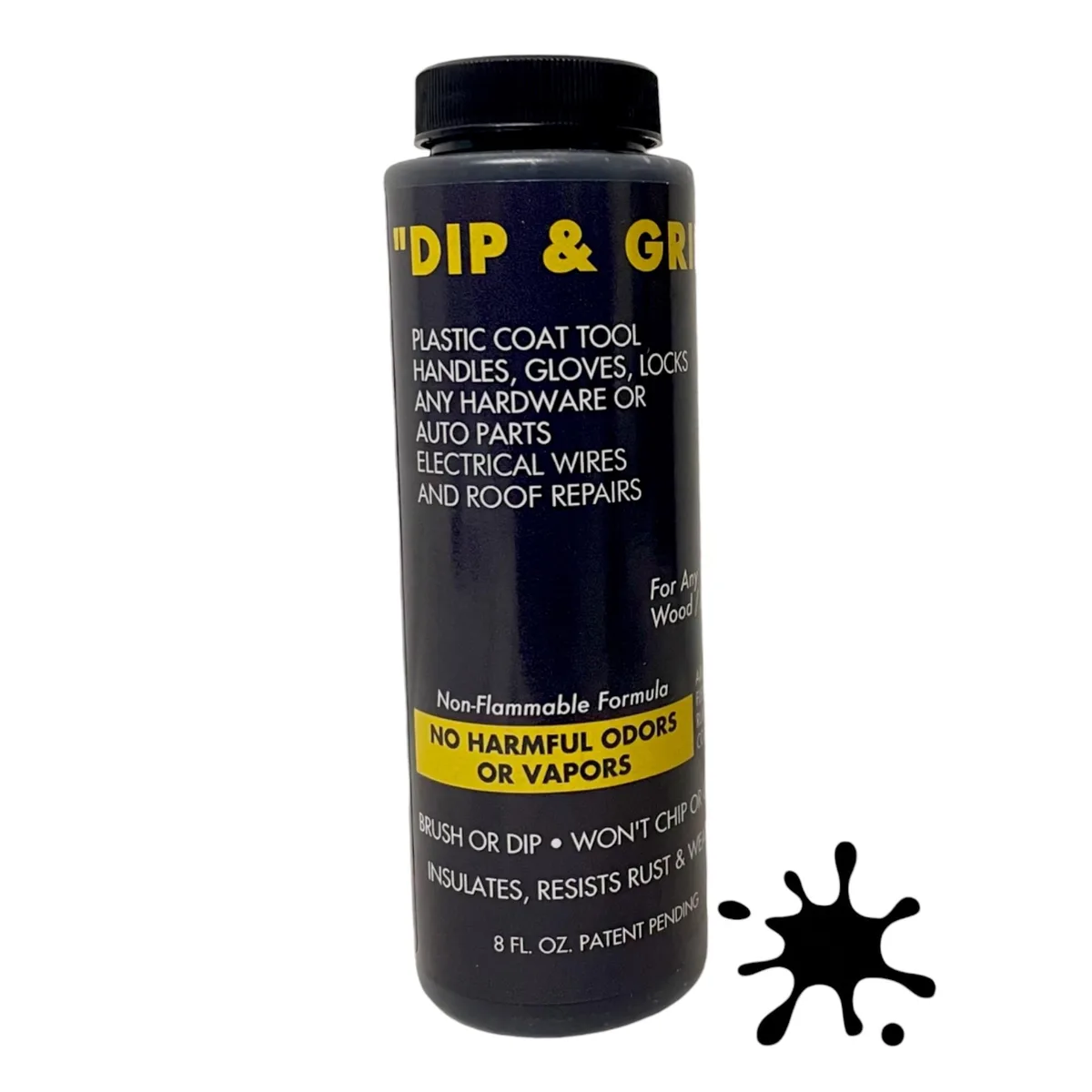 Liquid Leather Liquid Leather Dip and Grip Rubberized Coating Black 8 fl. oz — product photo