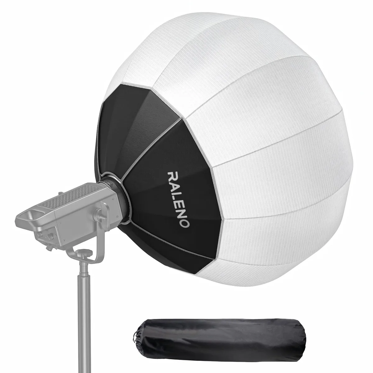 White 26-inch spherical lantern softbox with Bowens mount and carry bag