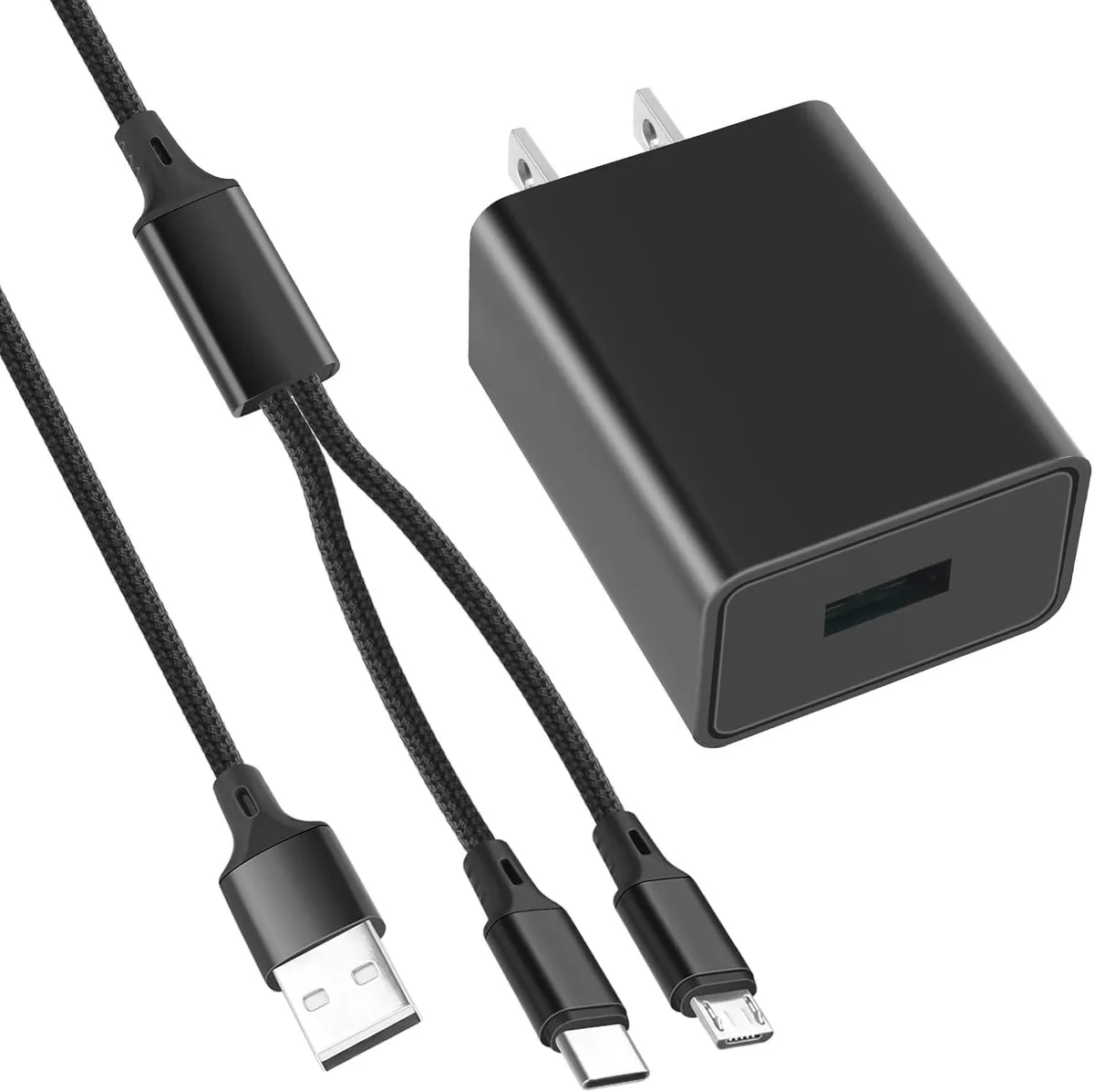  EGK HTY-0502000 USB charger 6.6ft USB-C Micro 10W 5V 2A Black — product photo