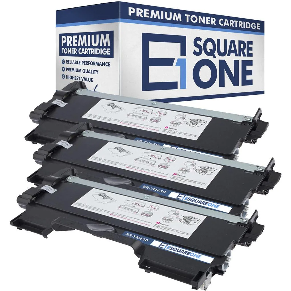 eSquareOne eSquareOne S1-BR-TN420-03 toner cartridge 3-pack black high yield 2600 pages replaces Brother TN420 TN450 — product photo