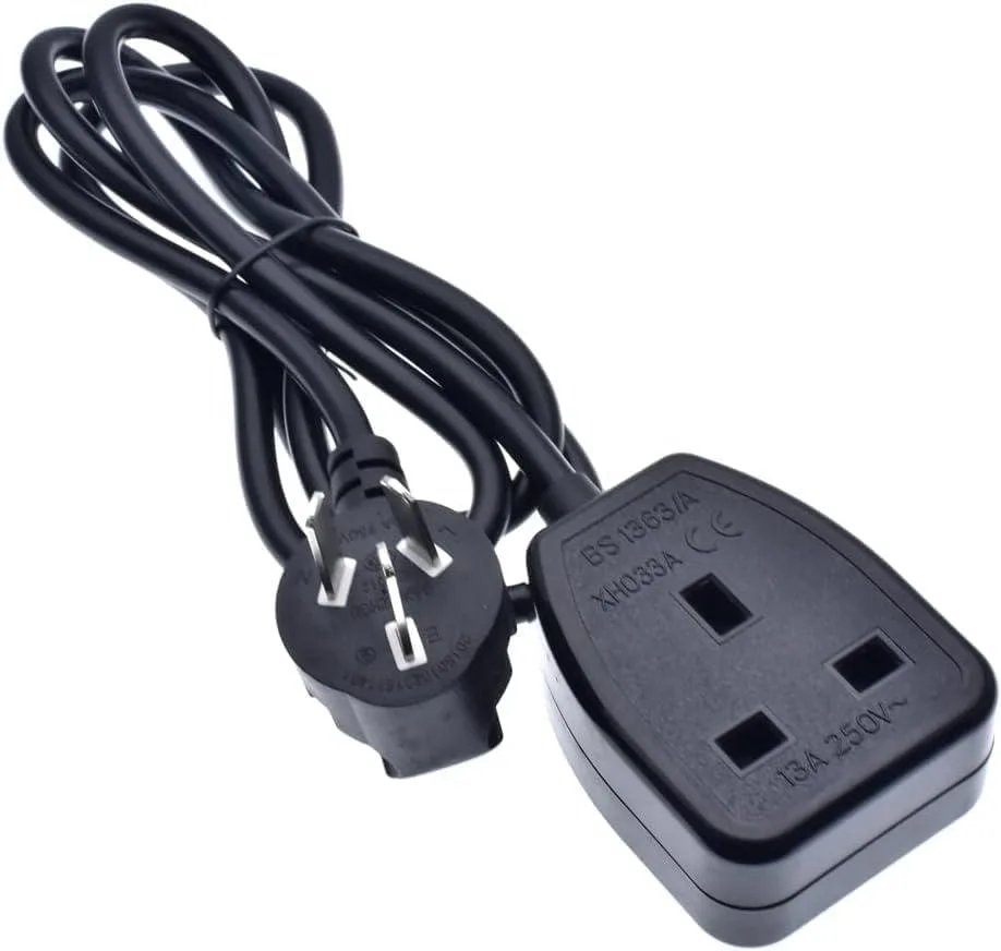 TeKit TeKit AU to UK Power Extension Cord 13A 250V 17AWG 1.8m Black — product photo