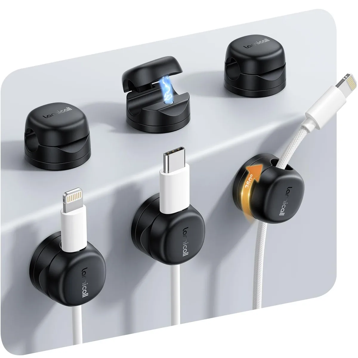  Lamicall STRK09-US-B-6 6 Pack Magnetic Cord Organizer Clips Black — product photo