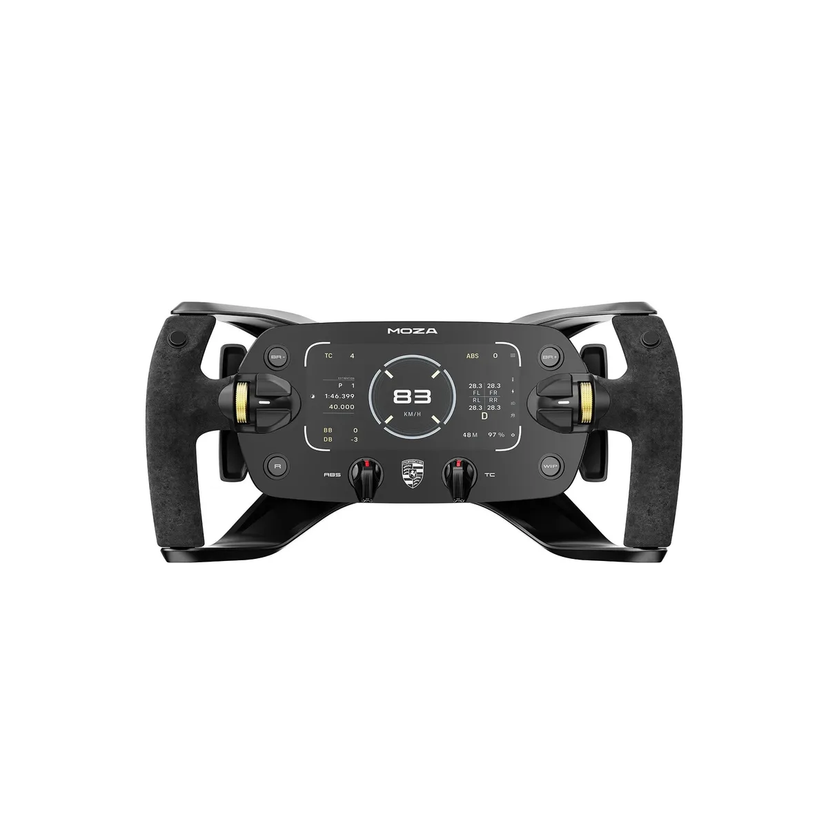 Moza Moza RS097 Porsche Mission R 320mm 5.4" OLED driving simulator — product photo