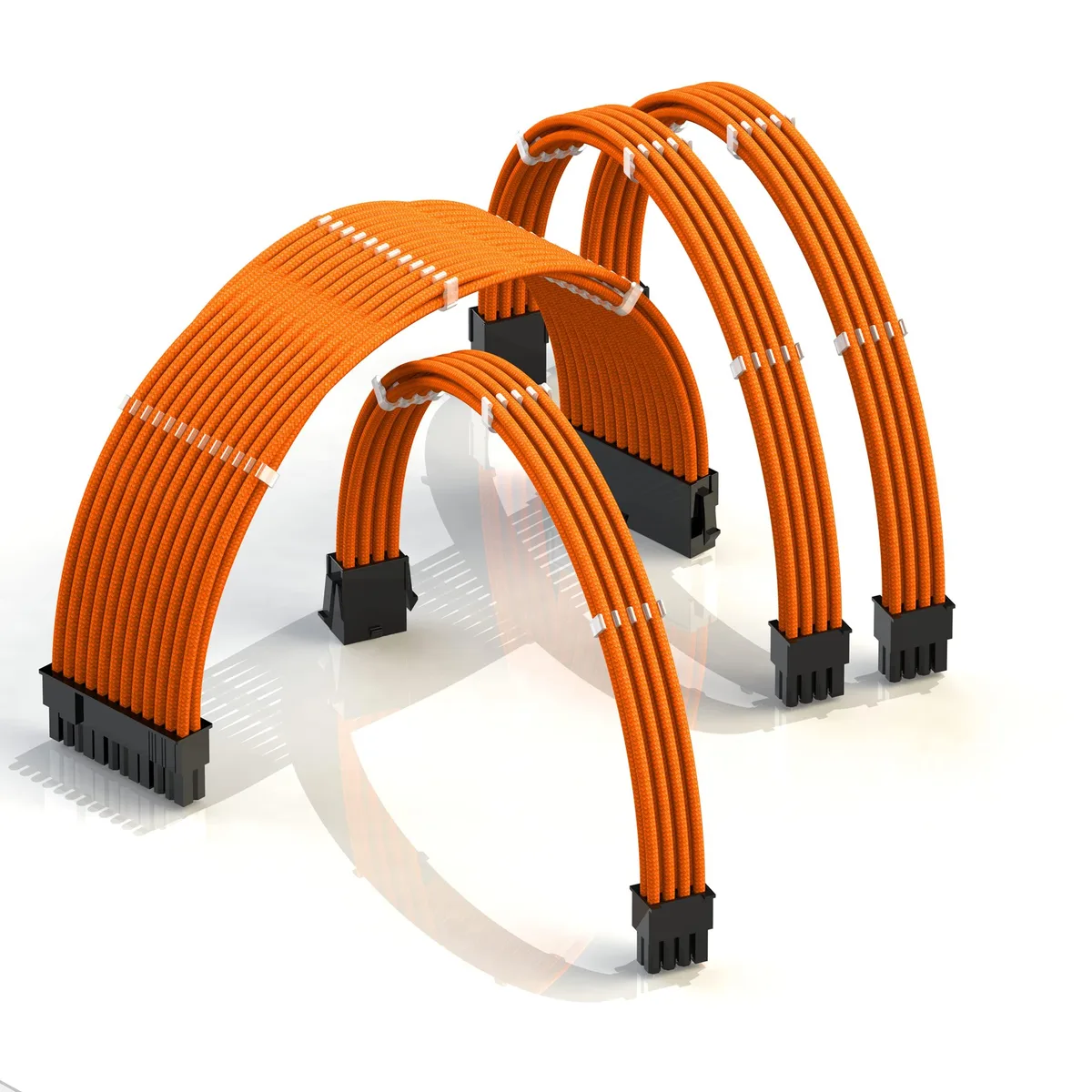  LINKUP 184 30cm PSU cable extension set orange 24-pin 8-pin CPU 2x 8-pin GPU — product photo