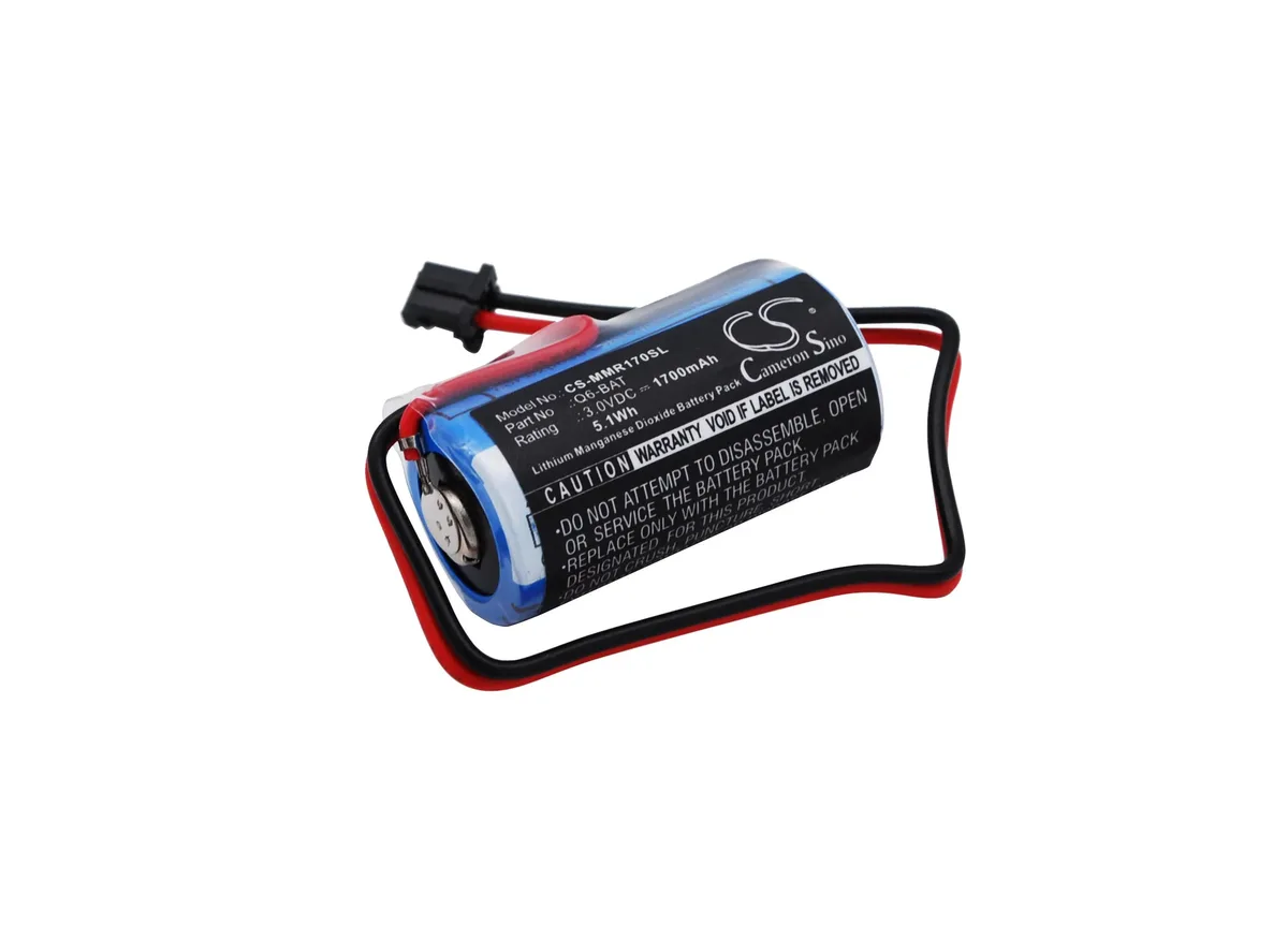 Small rectangular replacement battery for Mitsubishi MELSEC Q series PLCs