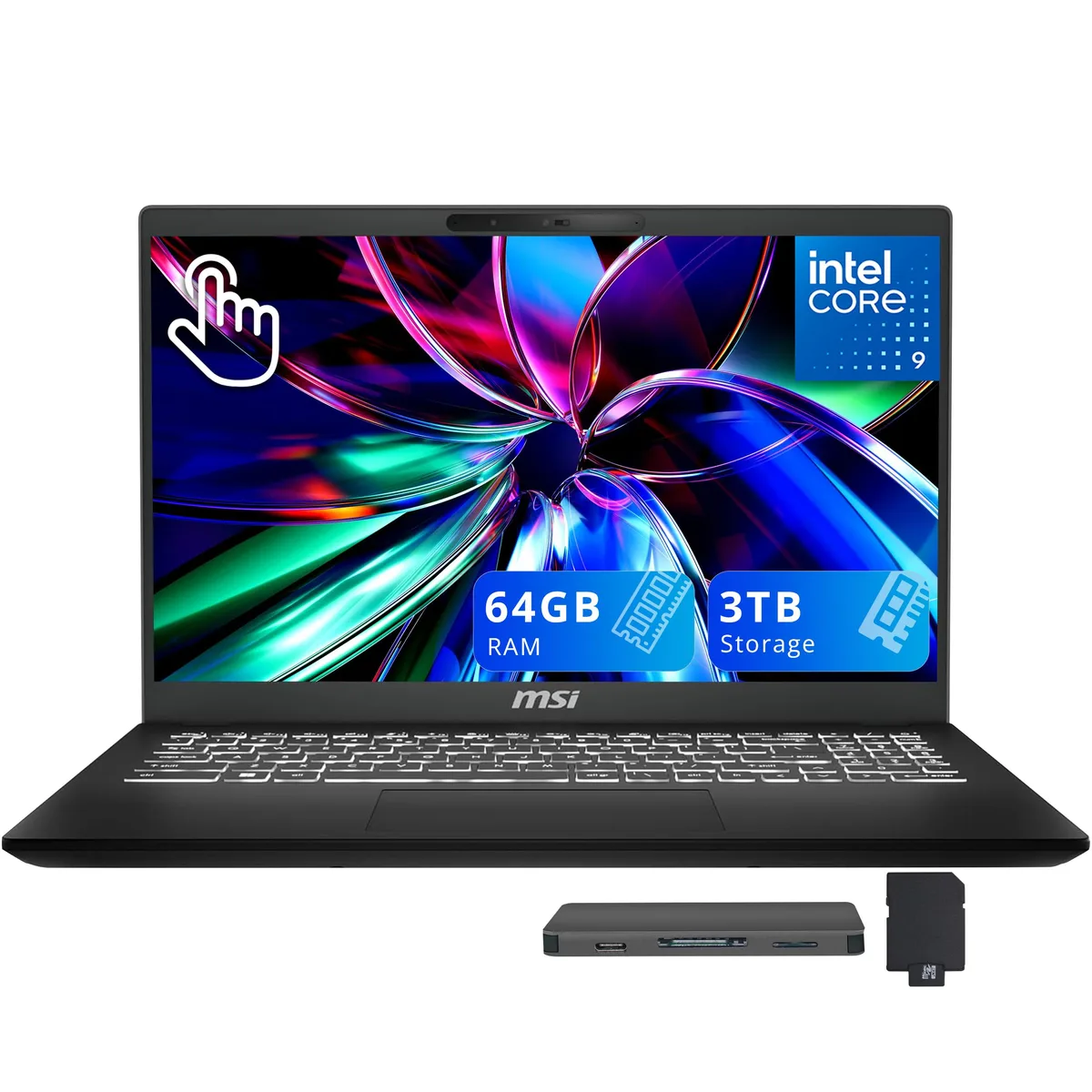 MSI MSI Modern 15 15.6" FHD Touchscreen Business Laptop Core 9 270H 64GB 2TB Win 11 Black — product photo