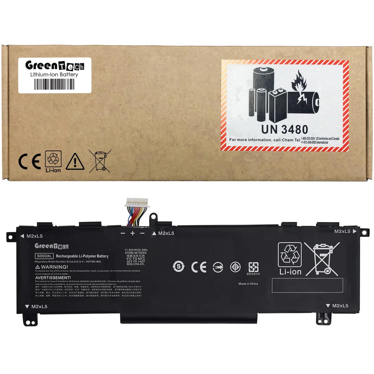 GreenTechLLC GreenTechLLC 11.52V 52.2WHR laptop battery SD03XL — product photo