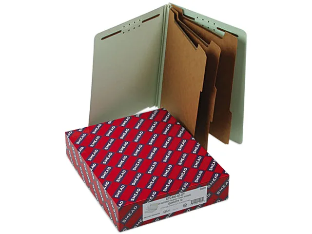 Smead Smead 26820 Pressboard Classification Folder Letter 8 Section Gray Green 10 Box — product photo