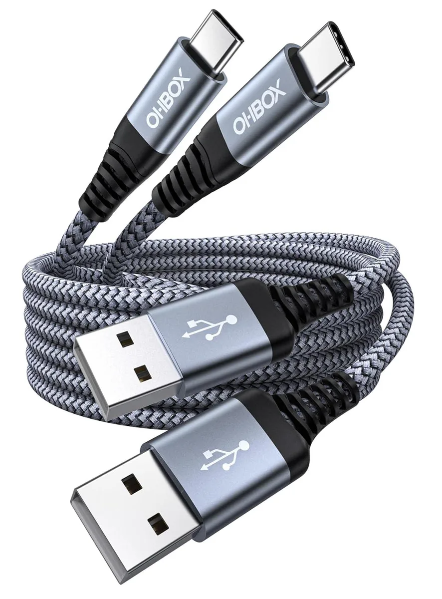 Kootion Kootion USB-A to USB-C Cable 60W 2-Pack 6ft Braided for iPhone 15/16/17 Galaxy S23 — product photo