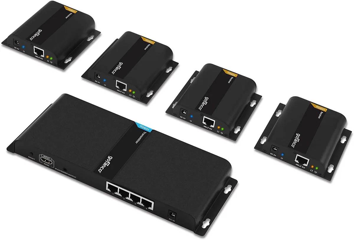 Thinkstar Thinkstar 1x4 HDMI Extender Splitter Balun HDbitT4Pv2 395ft 4port — product photo