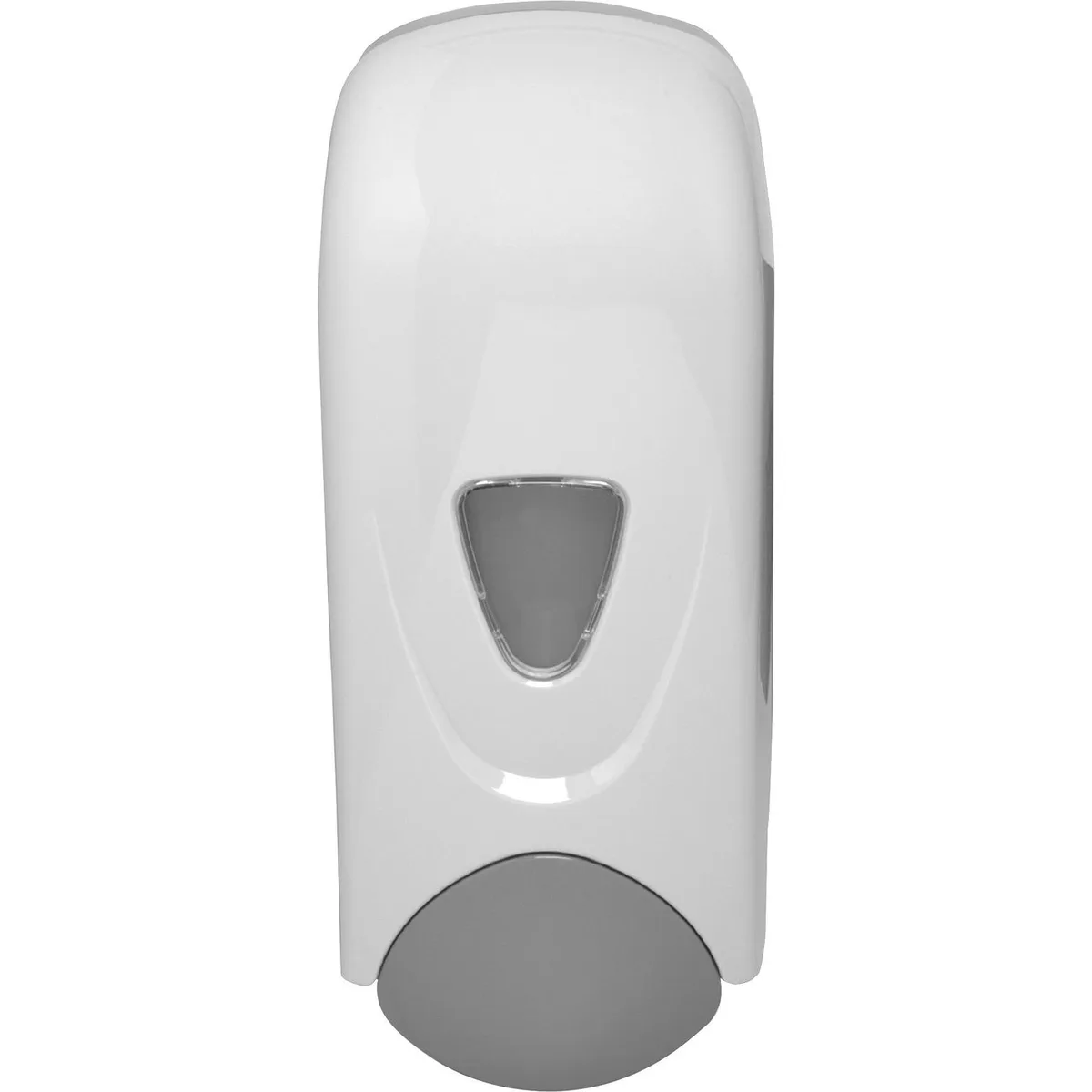 White and gray foam soap dispenser with sight window, ABS finish, 33.8oz capacity