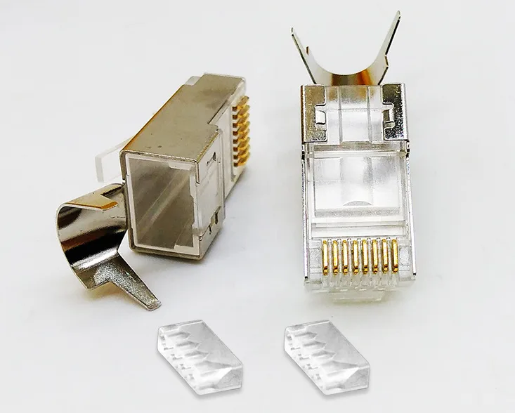 Corn Electronics Corn Electronics Cat6A Cat7 RJ45 Connectors White 10 Pack — product photo