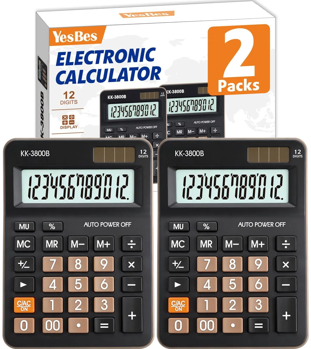 HP 2 Pack 12-Digit Desk Calculator Pink — product photo