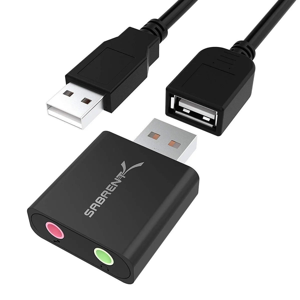 Sabrent Sabrent AU-EMCB USB stereo sound adapter Black 2ft cable — product photo