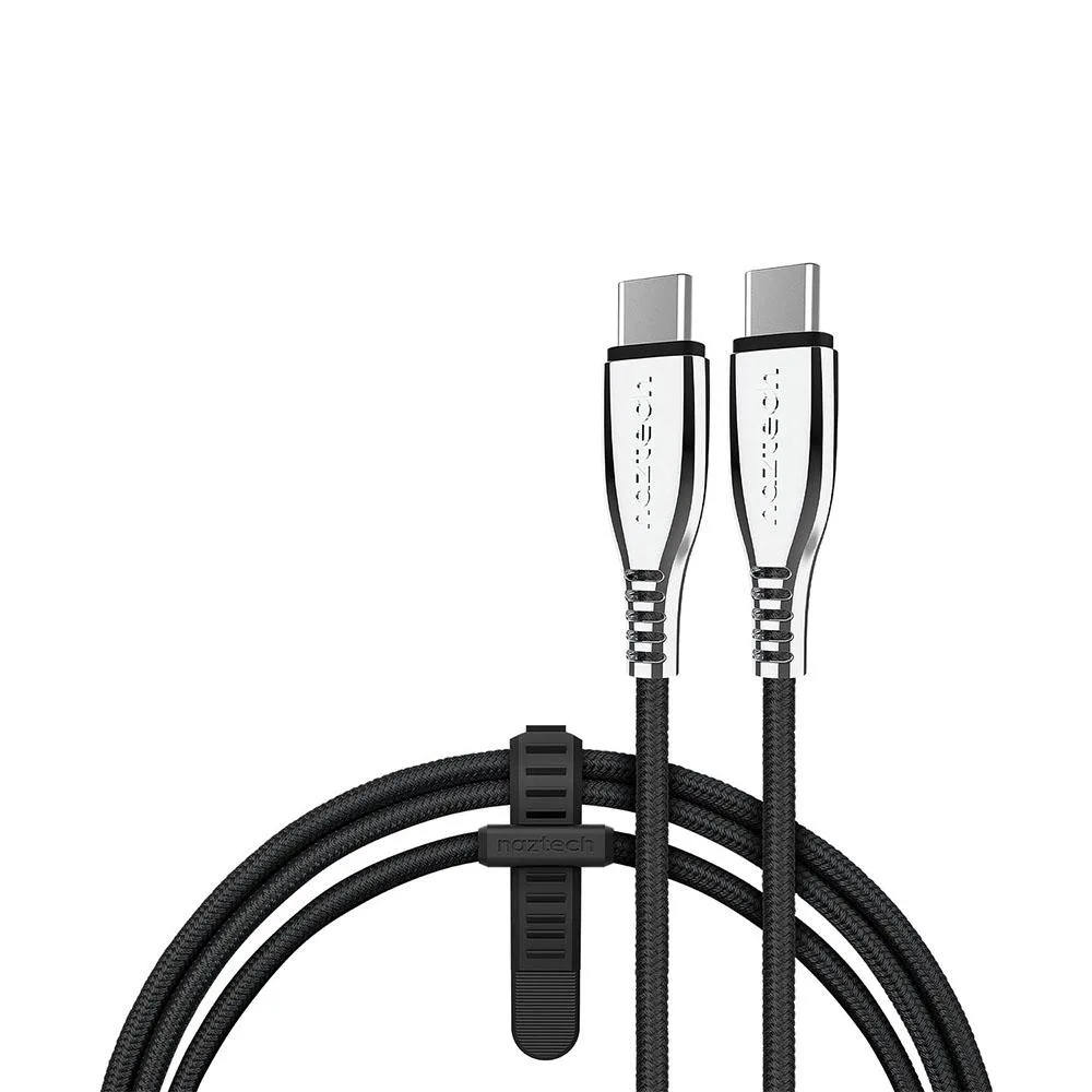 Naztech Naztech 15501 USB-C to USB-C Braided Cable 6 ft 60W Black — product photo