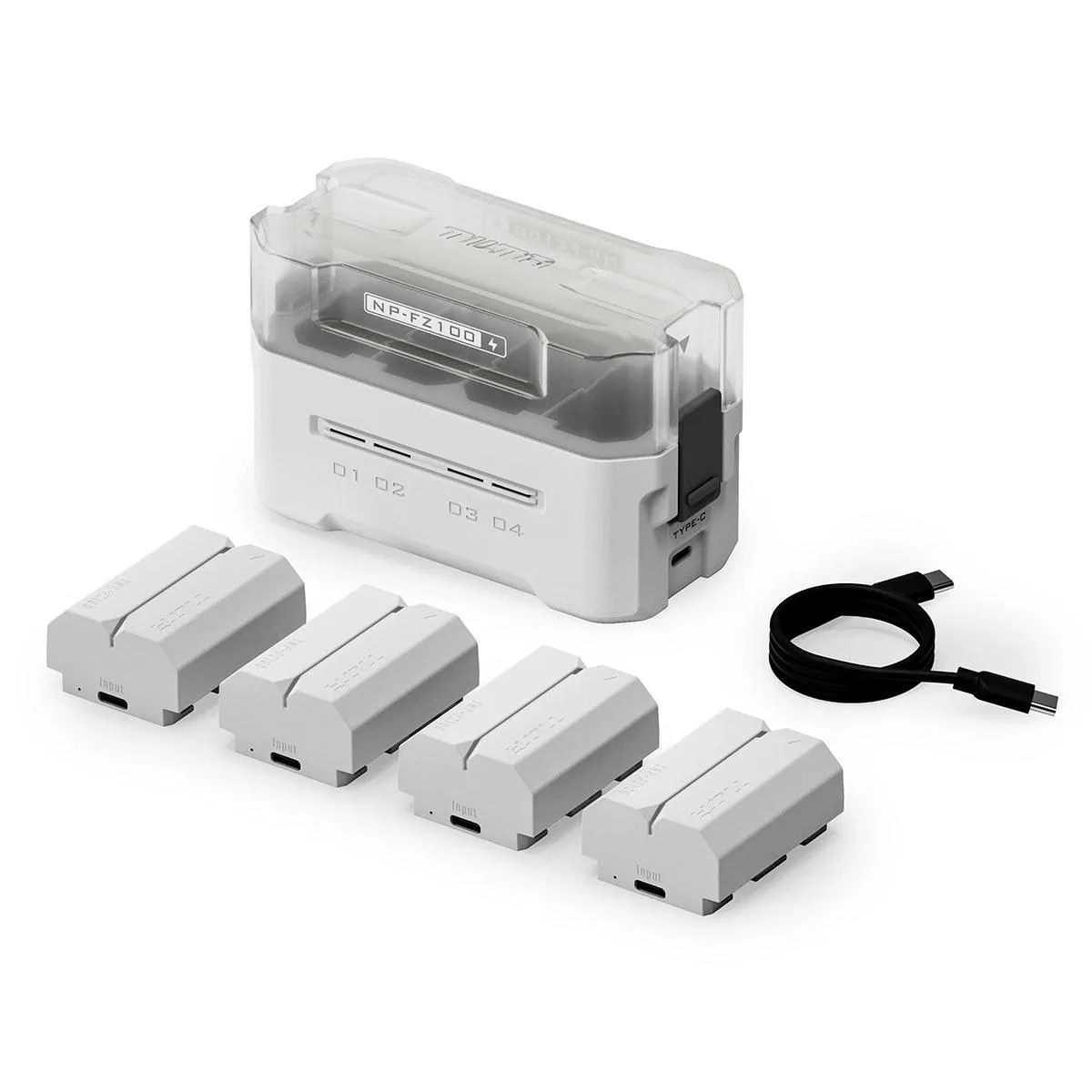 Tilta Technology Co.,Ltd Tilta Technology Co.,Ltd 4-Channel Portable Charging Station with 4x NP-FZ100 Battery Off White — product photo
