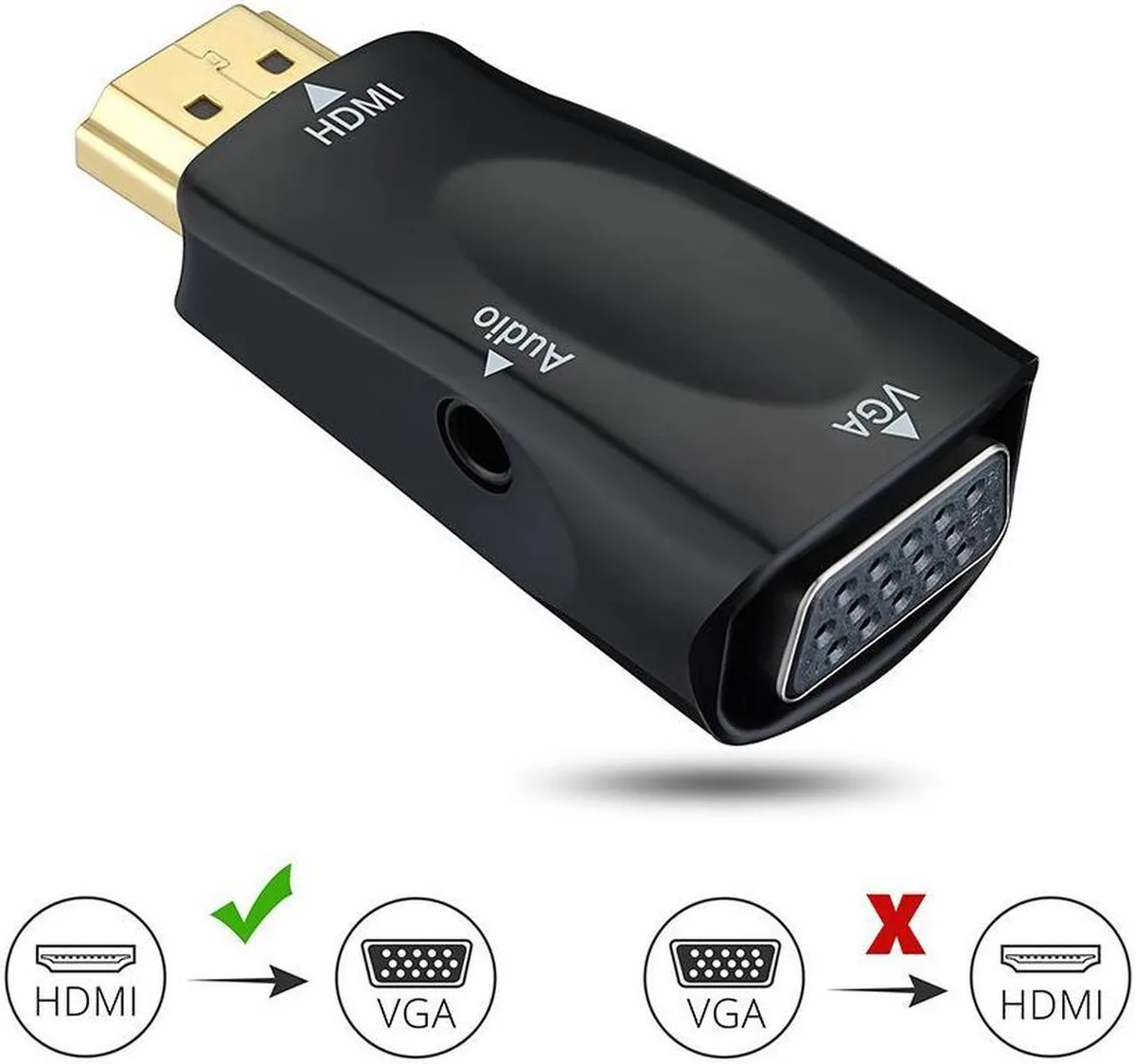 Vszerda Vszerda HDMI to VGA Audio Video Converter 1080p Black — product photo
