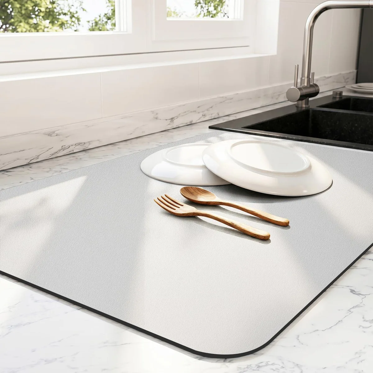 Ecotrim Dish Drying Mat Light Grey 16x18 — product photo