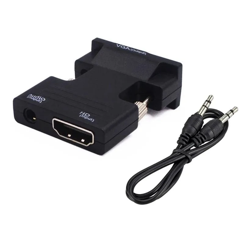 YINGHUA YINGHUA HDMI Female to VGA Male Converter 3.5mm Audio Cable Adapter 1080P — product photo