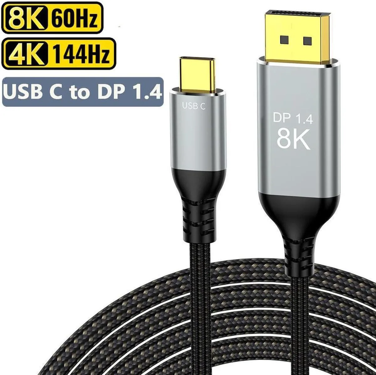 SMUGDESK SMUGDESK USB-C to DisplayPort 1.4 cable 3.3 ft 8K 60 Hz 4K 240 Hz — product photo