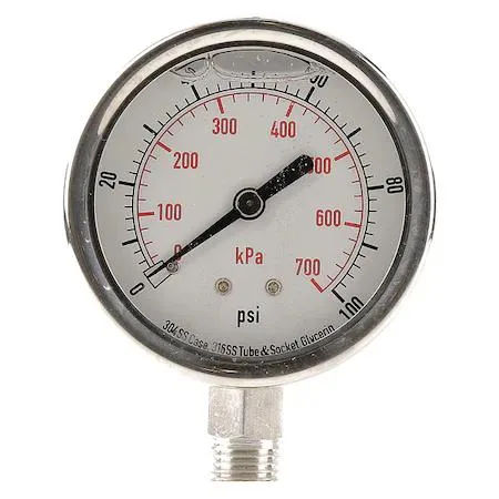 Value Brand Value Brand Commercial Pressure Gauge 0 to 100 psi 2 1/2 in Dial 1/4 in NPT — product photo