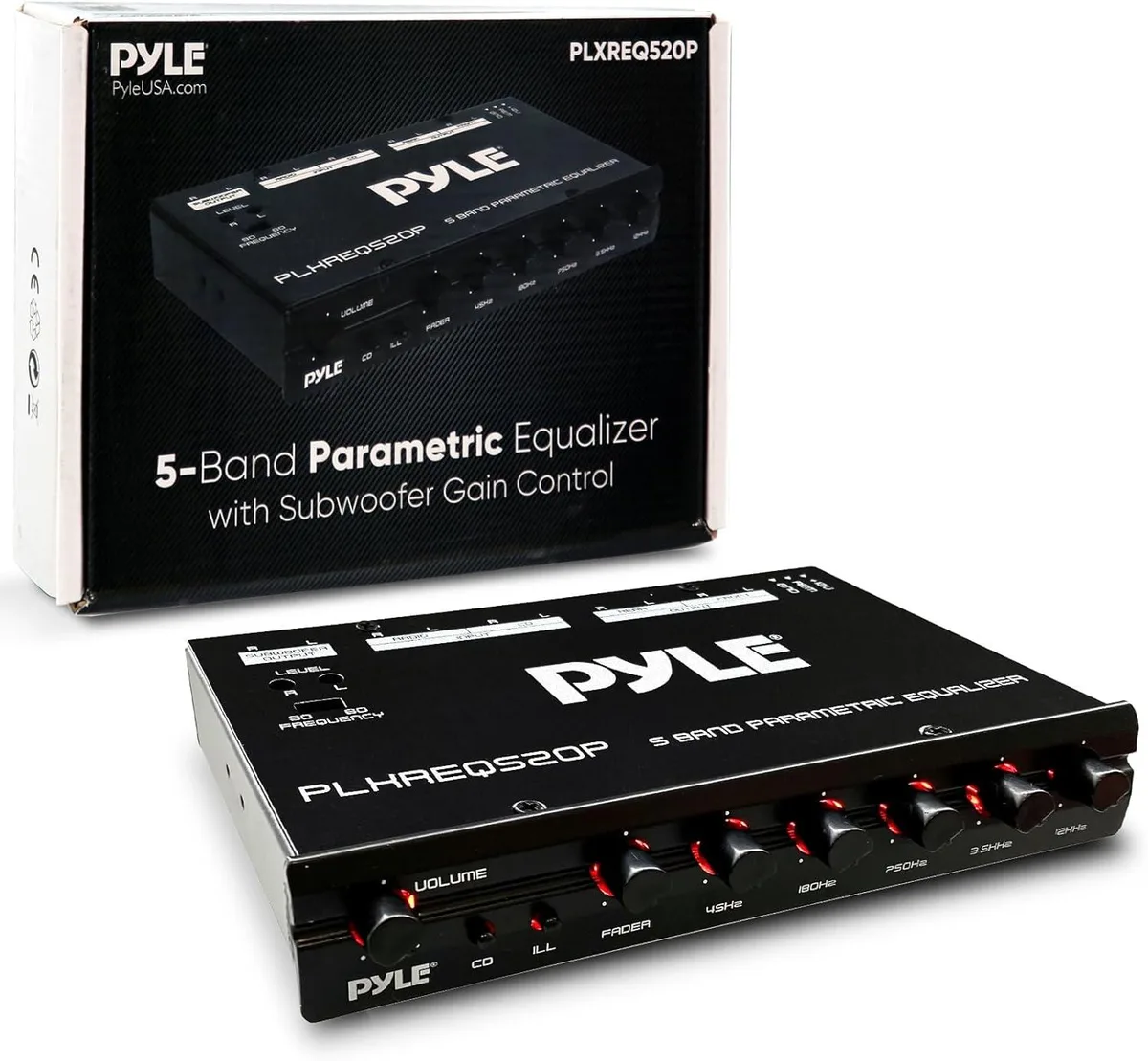 Pyle Pyle PLXREQ520P 5-Band Parametric Equalizer Half-DIN car electronics accessory — product photo