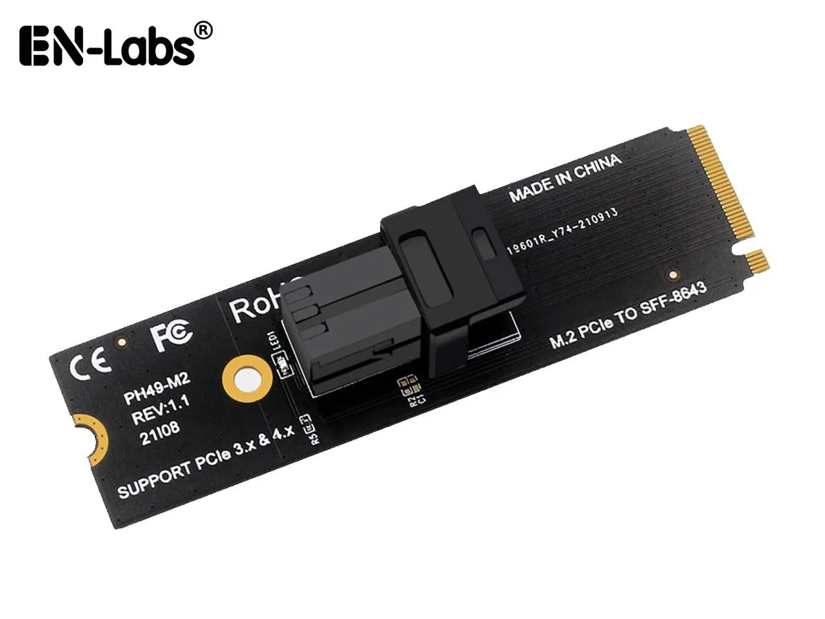 EN-Labs EN-Labs M-Key NVMe M.2 to SFF-8643 Adapter Card — product photo