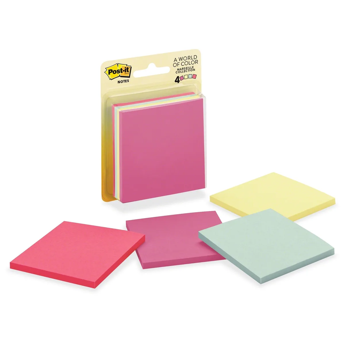 Yellow square pad of 50 self-adhesive notes, model 5401