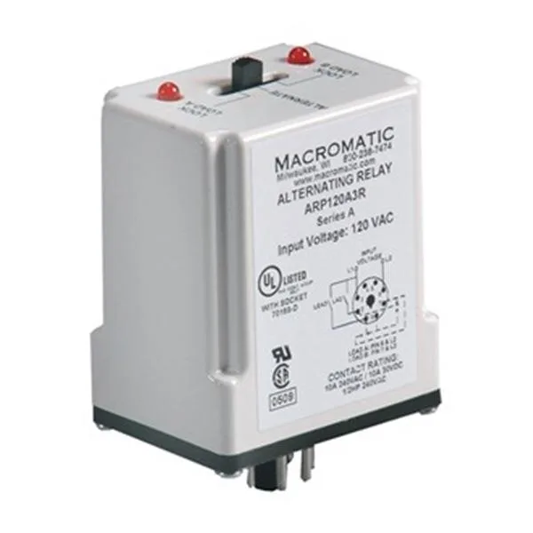 Transparent octal-base relay with eight pins and LED indicator