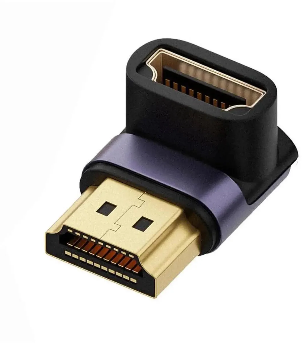 SMUGDESK SMUGDESK HDMI Male to HDMI 2.1 Female 90 Degree Down Angled Adapter — product photo