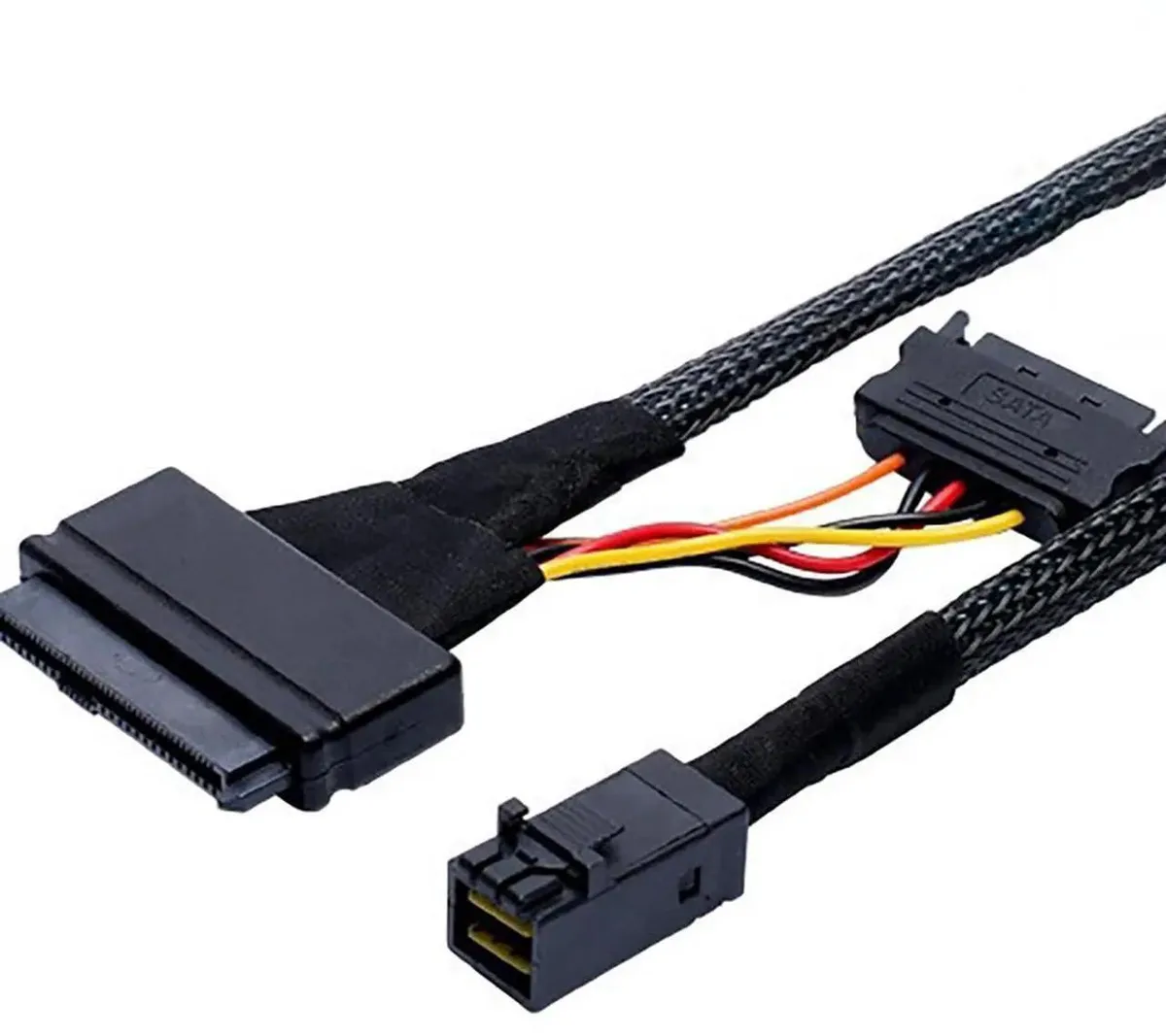 SMUGDESK SMUGDESK Mini SAS SFF8643 to U.2 SFF8639 Cable 15Pin Power .5m — product photo