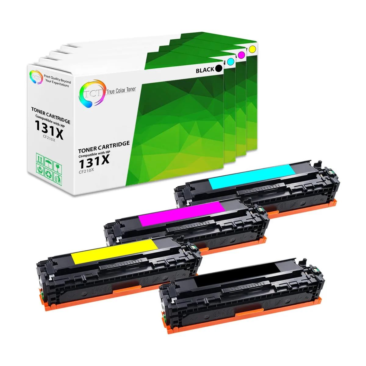 True Color Toner True Color Toner 131X 131A CF210X CF211A CF212A CF213A 4 Pack toner cartridge — product photo