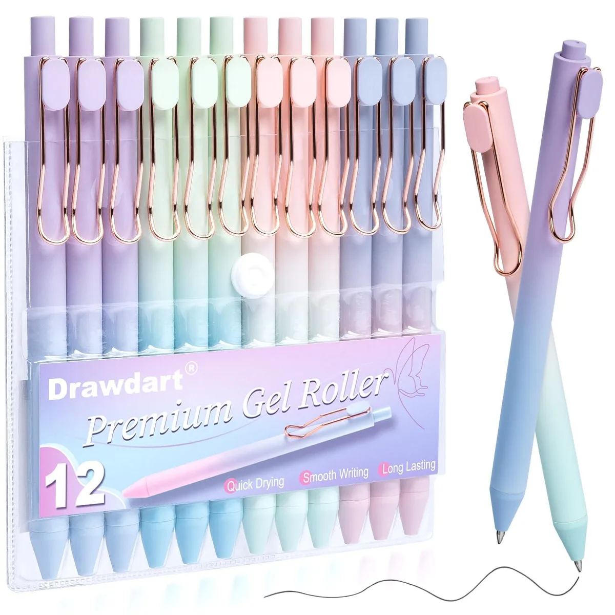  Drawdart 12 Gel Pens Fine Point 0.5mm Retractable — product photo
