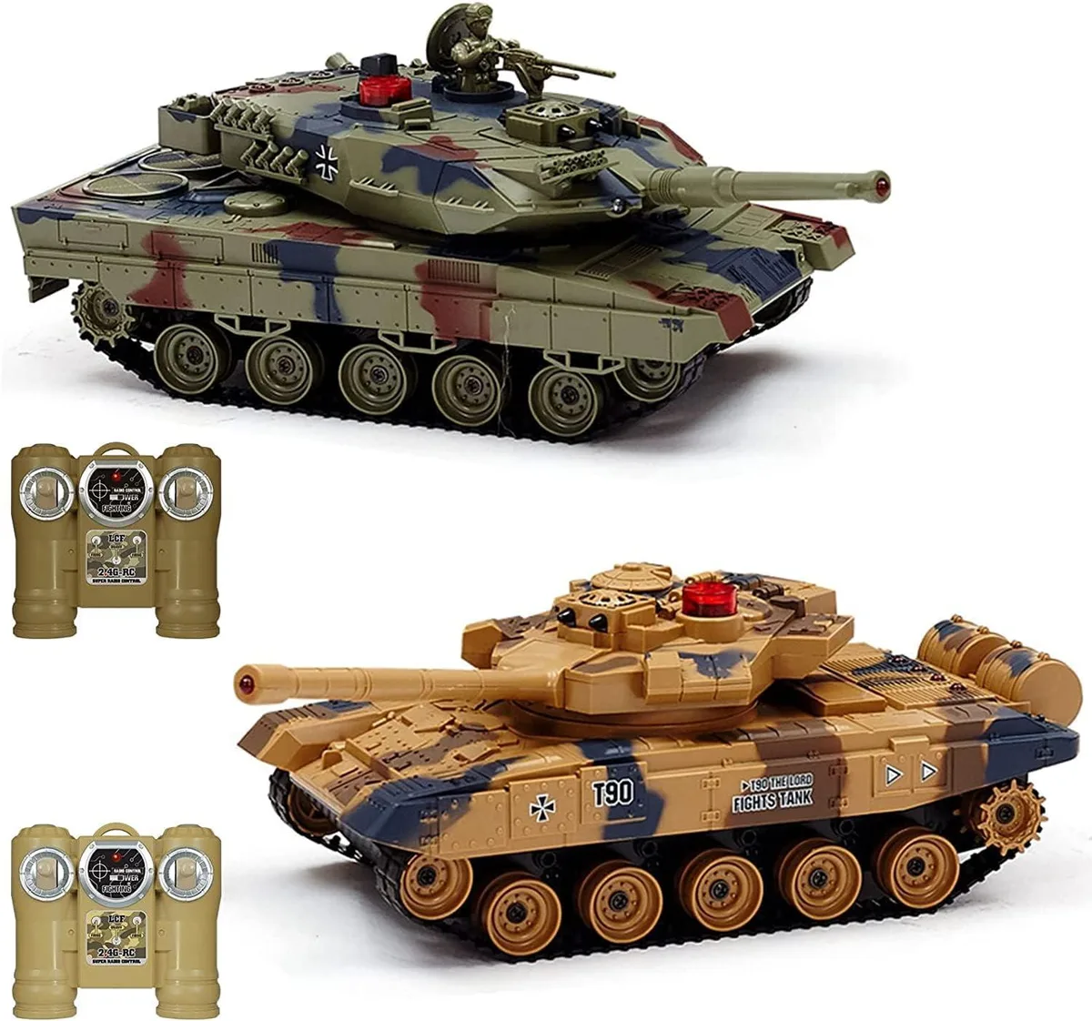 usbroway usbroway 1/24 Scale 2.4G RC Battle Tank Set T90 Leopard Toy — product photo