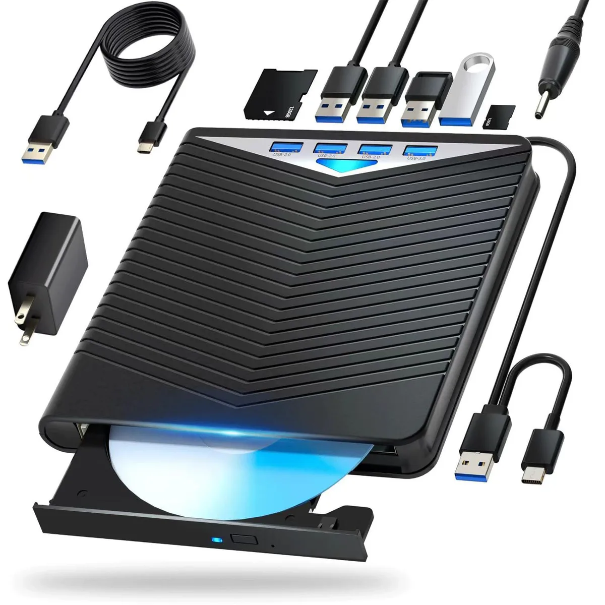 Dainty 7-in-1 Blu-ray Drive USB 3.0 Type-C Black — product photo