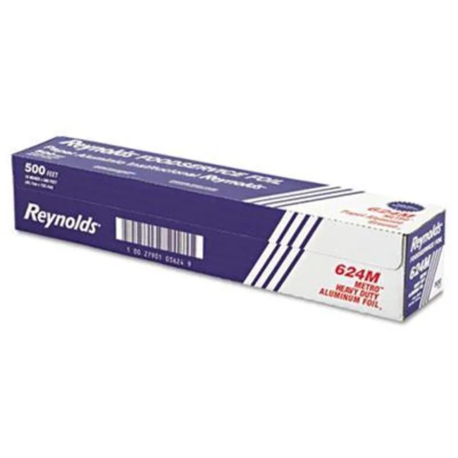 Aluminum foil roll in a box, 18 inches wide, 500 feet long