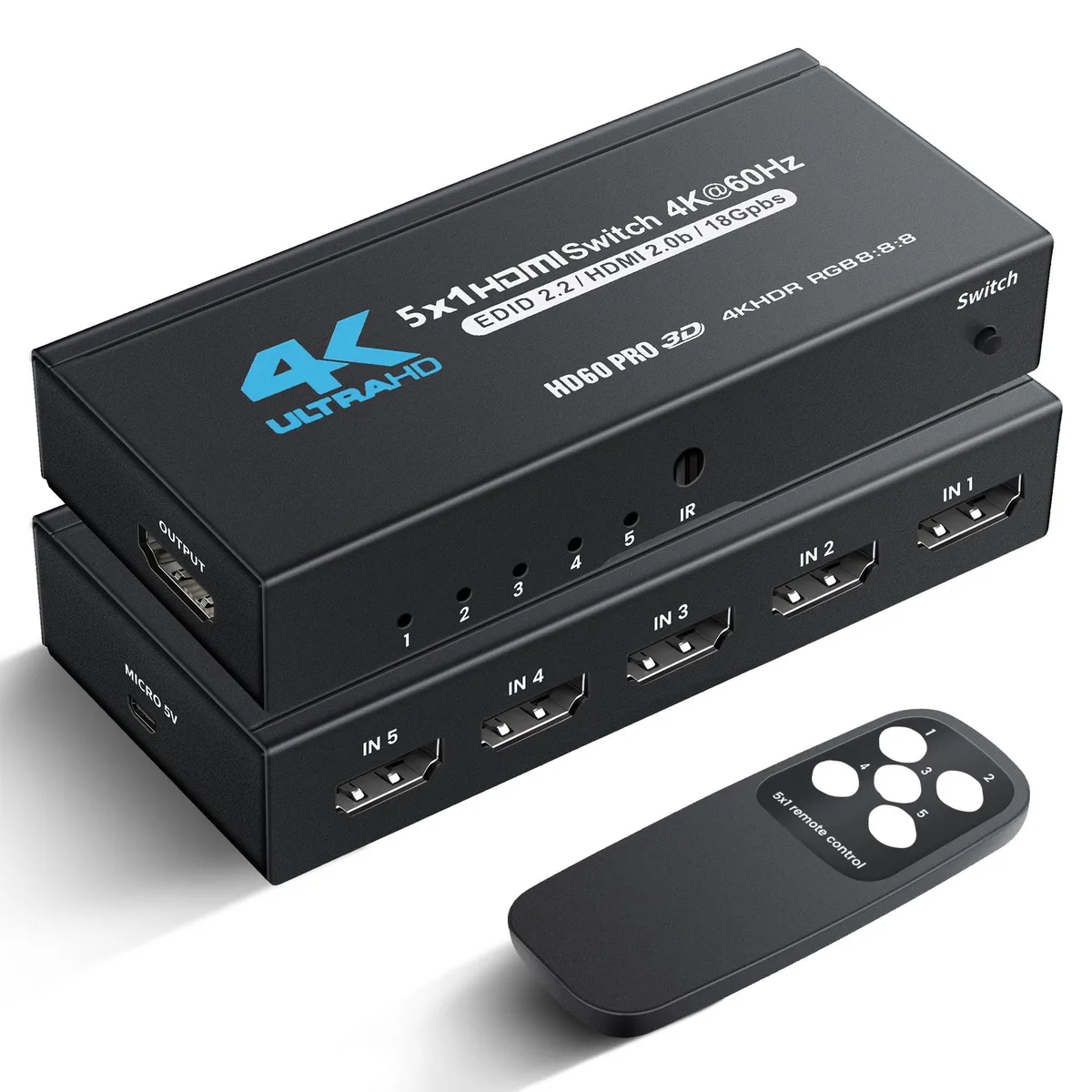 BUCIER BUCIER 5x1 HDMI Switch 4K@60Hz Part 6108 — product photo