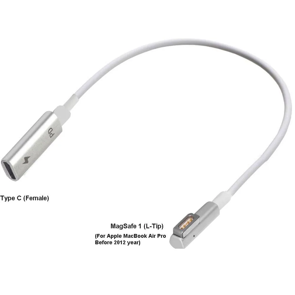 UTONDA Co., Ltd. UTONDA Co., Ltd. USB-C Female to MagSafe 1 L-Tip Adapter Cable Grey — product photo