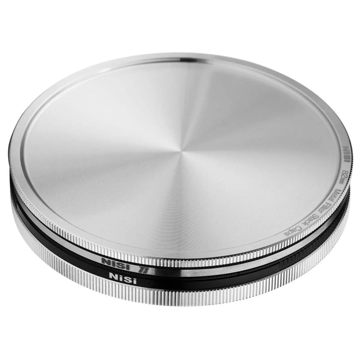 Pair of metal stack caps for 82mm circular filters