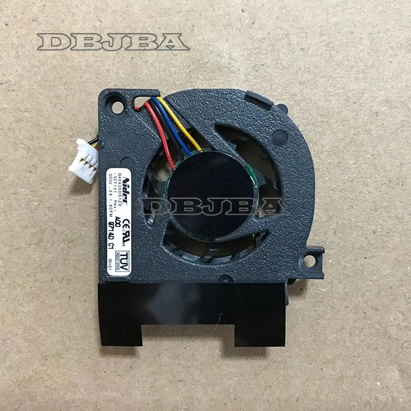 Small black rectangular laptop cooling fan with wire connector